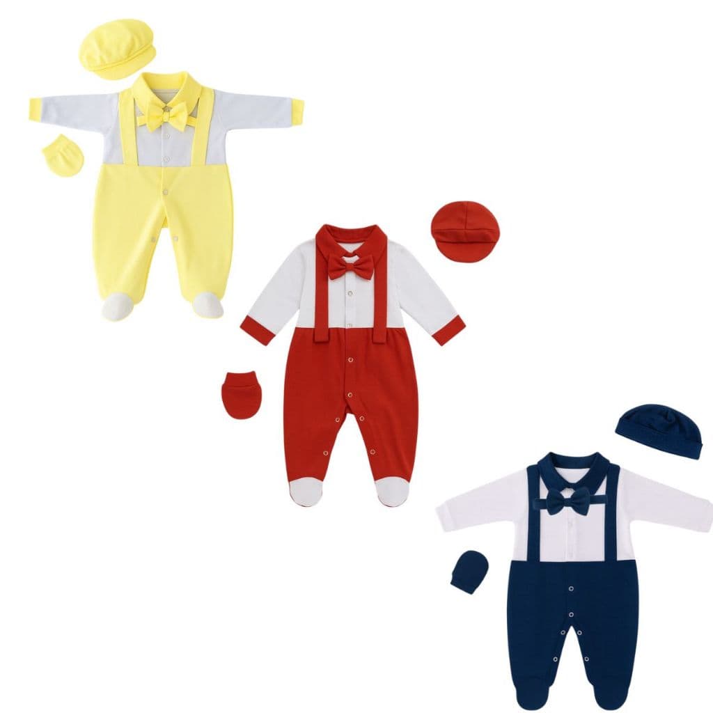 Saída Maternidade Menino Heitor 5 Peças Roupa Bebê Completa Conjunto Maternidade Recém-Nascido