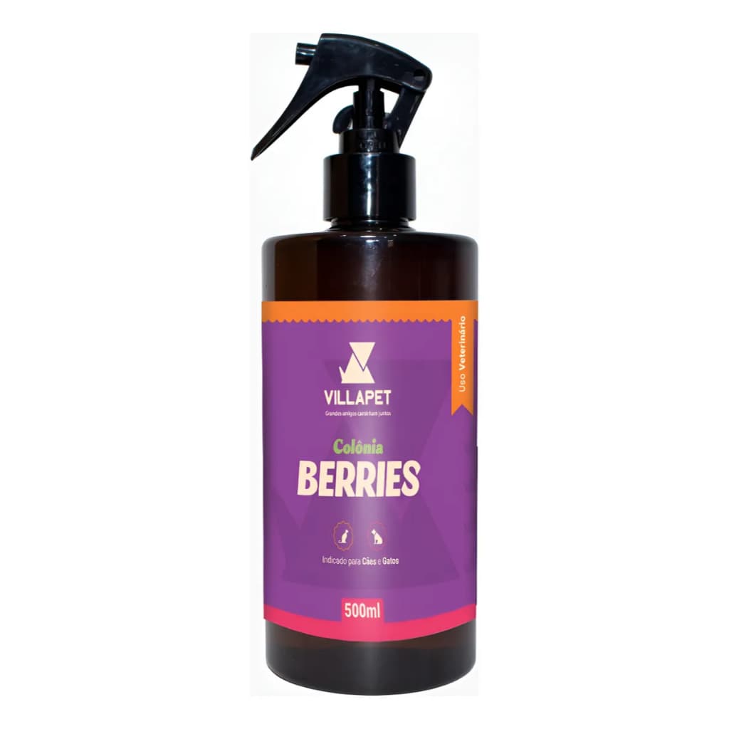 Colônia Pet Villapet Berries 500ml Cães E Gatos Perfume