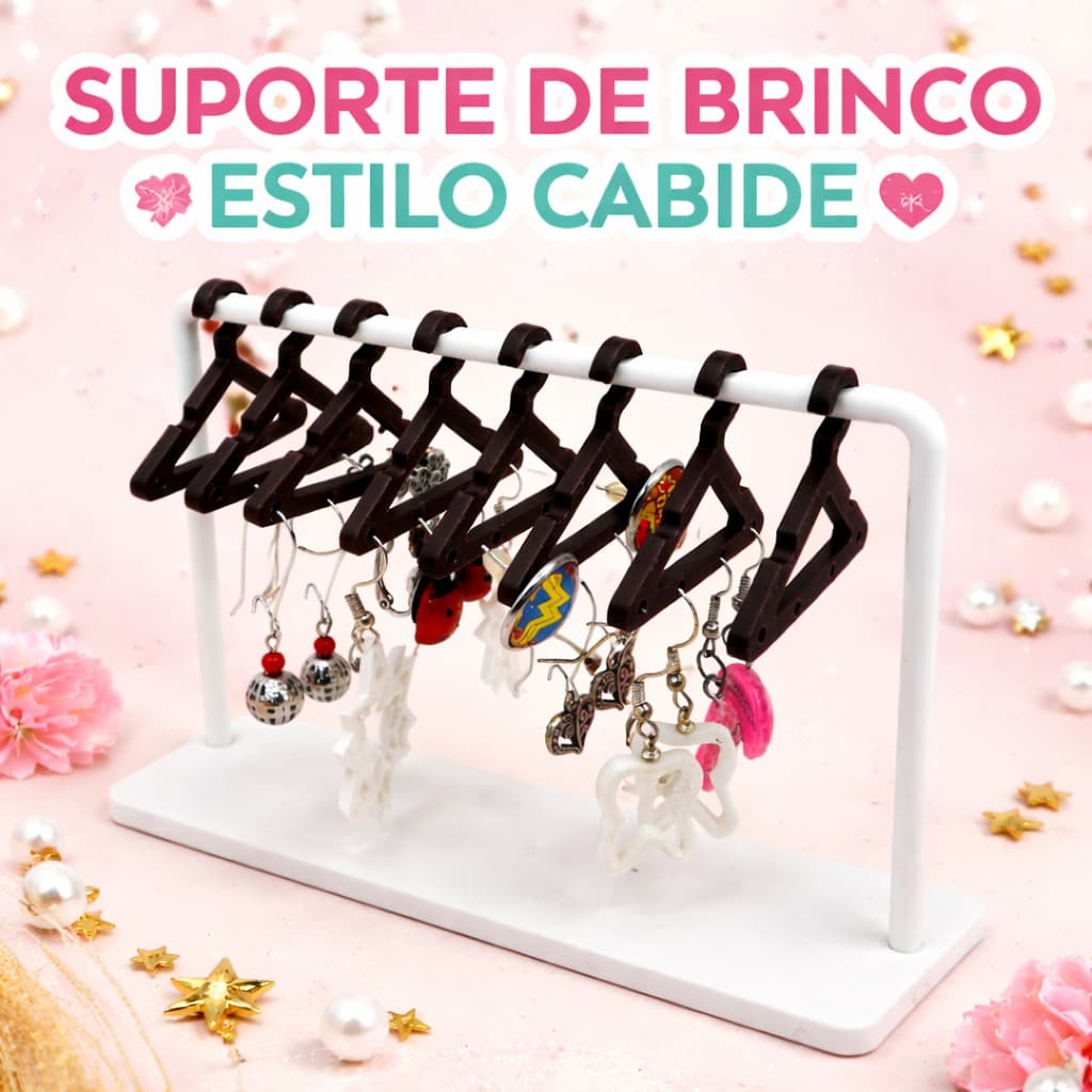 Suporte para Brincos Estilo Cabide | Organizador de Joias Criativo | Porta Brincos Decorativo