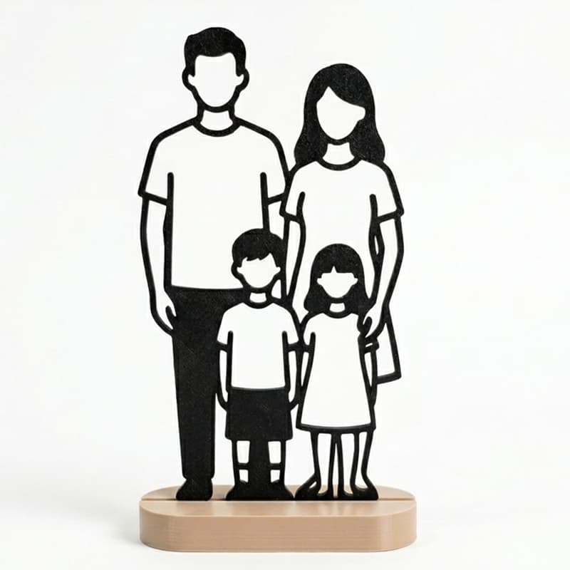 Escultura Família Minimalista - Decoração Moderna para Casa Sala Quarto Presente Criativo e Afetivo.