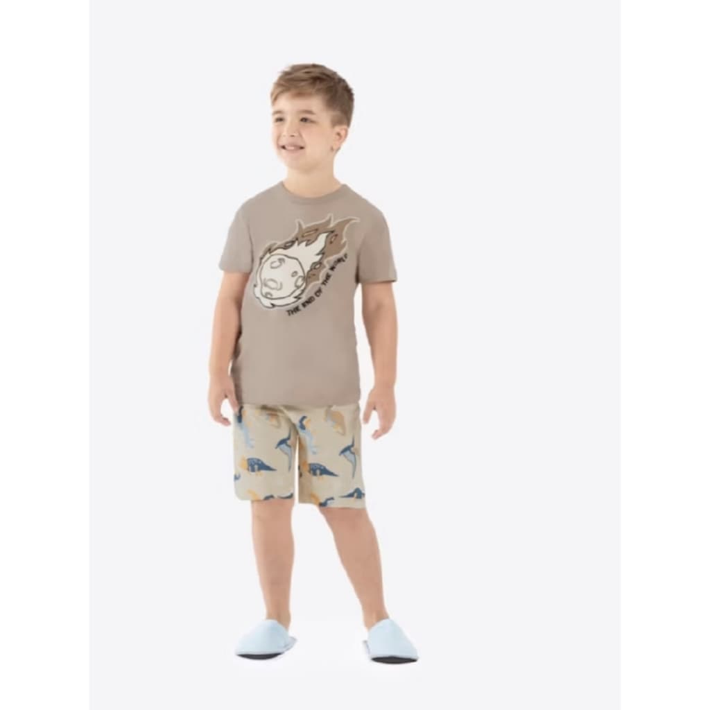 Rovitex Pijama Infantil/ Juvenil Masculino Brilha No Escuro 100% Algodão tamanho 16
