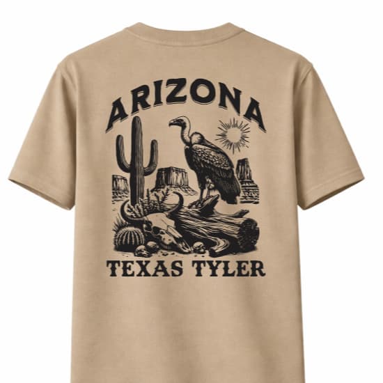 Camiseta Country Masculina Arizona Texas Tyler Malha Peruana Confortável Resistente Algodão