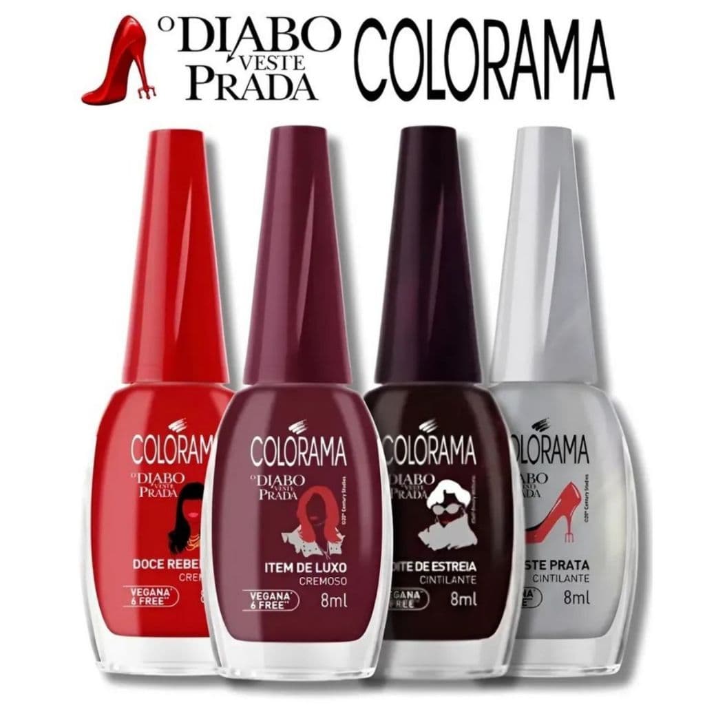 Esmalte Colorama O Diabo Veste Prada Kit 4 Cores Nova Coleção Manicure Pedicure Lançamento