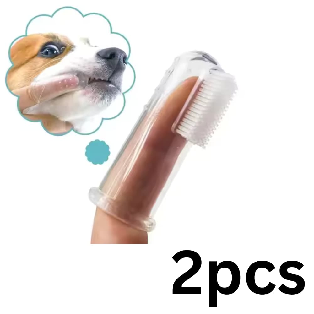 Kit 2 Dedeira Escova Dente Pet Cachorro Gato Silicone Tira Tártaro Mau Hálito Limpeza Bucal Macia Pet Clean