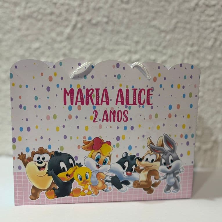 Sacola baby looney tunes Menina Personalizadas/sacolas/lembrancinha/aniversário/pegue e monte