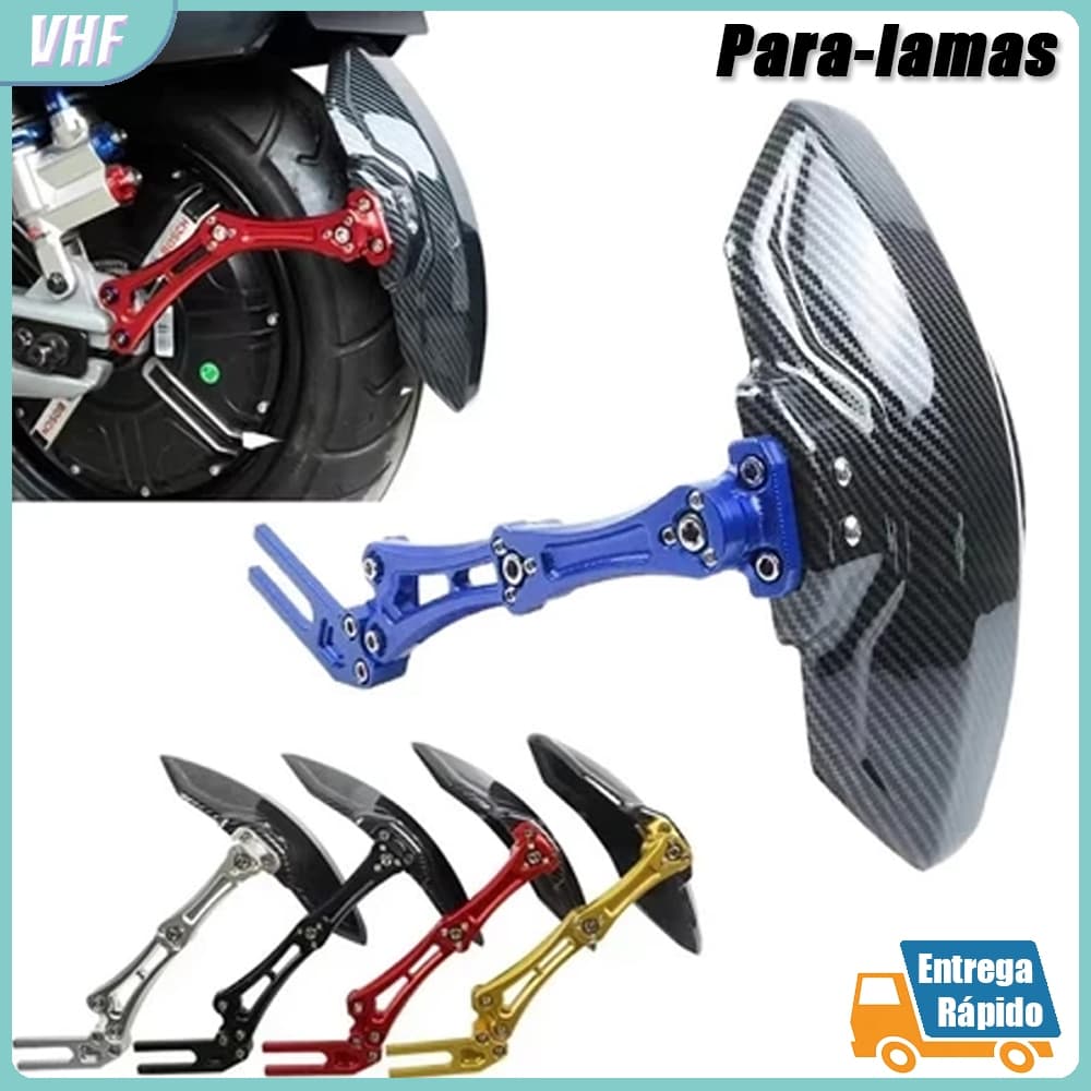 Fender Traseiro Ajustável Anti-Barro Fibra de Carbono para Motocicleta