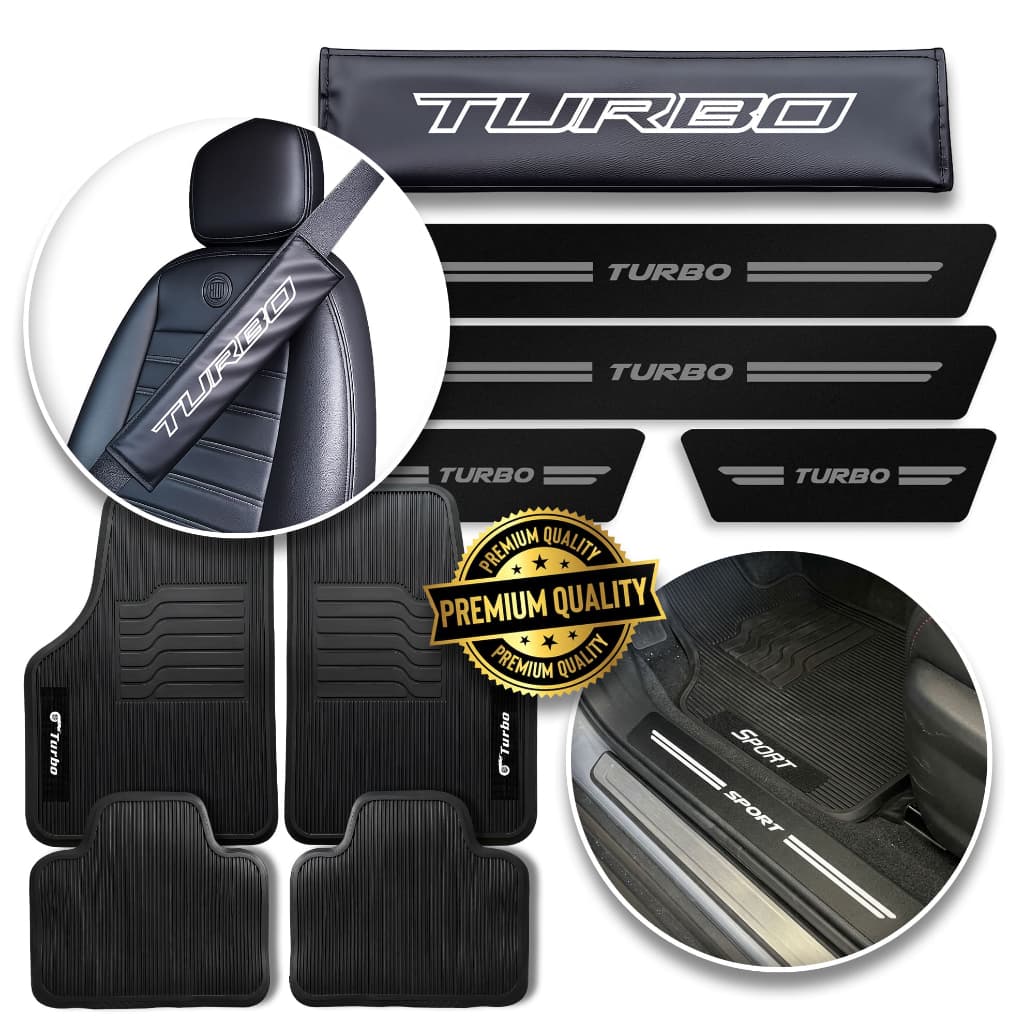 Kit Tapetes Carro Completo com Soleira Capa de Cinto Proteção Premium