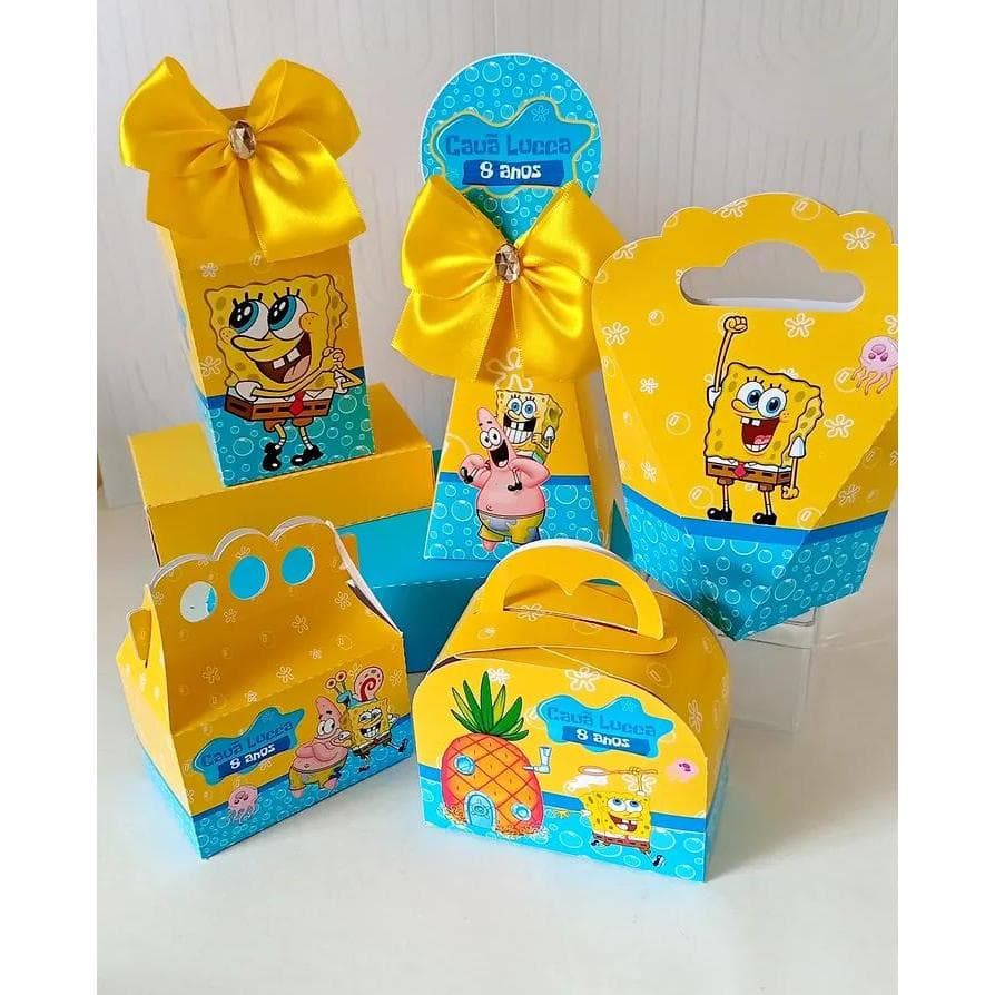 PEGUE E MONTE- kIT BOB ESPONJA - CAIXINHAS BOB ESPONJA