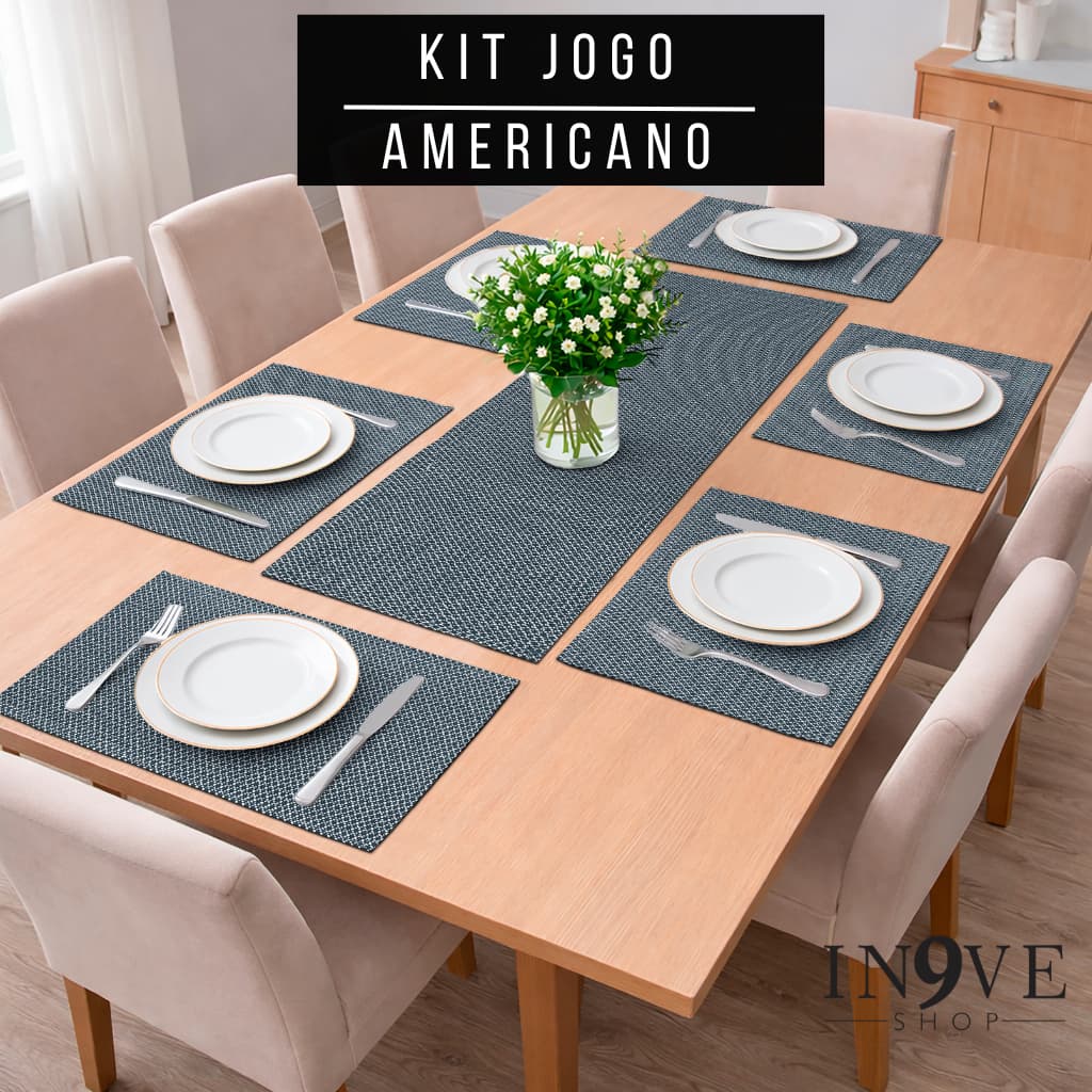 Kit Jogo Americano 100% Algodão Premium - Alta Durabilidade  Maciez Mesa Posta Resistente
