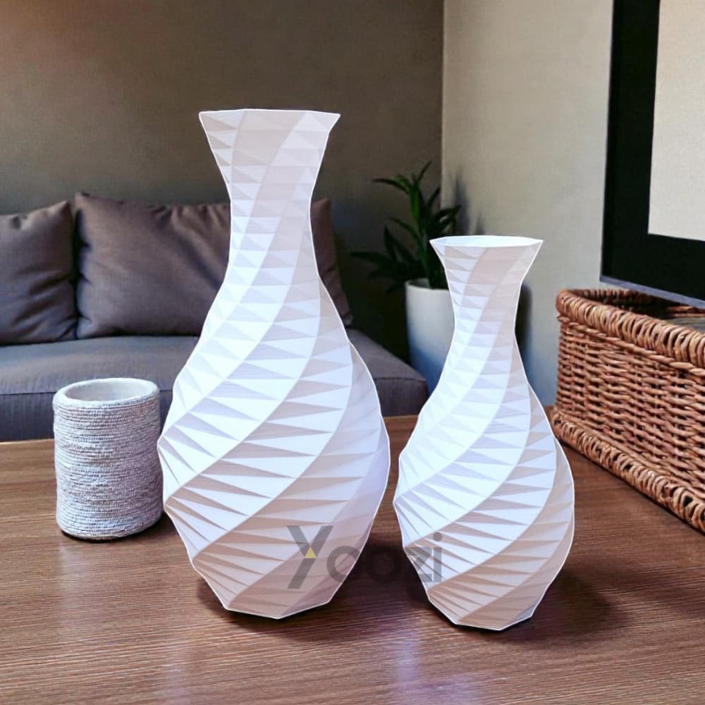 Kit 2 Vasos Decorativos Geométricos Decoração Enfeite Sala Quarto Mesa