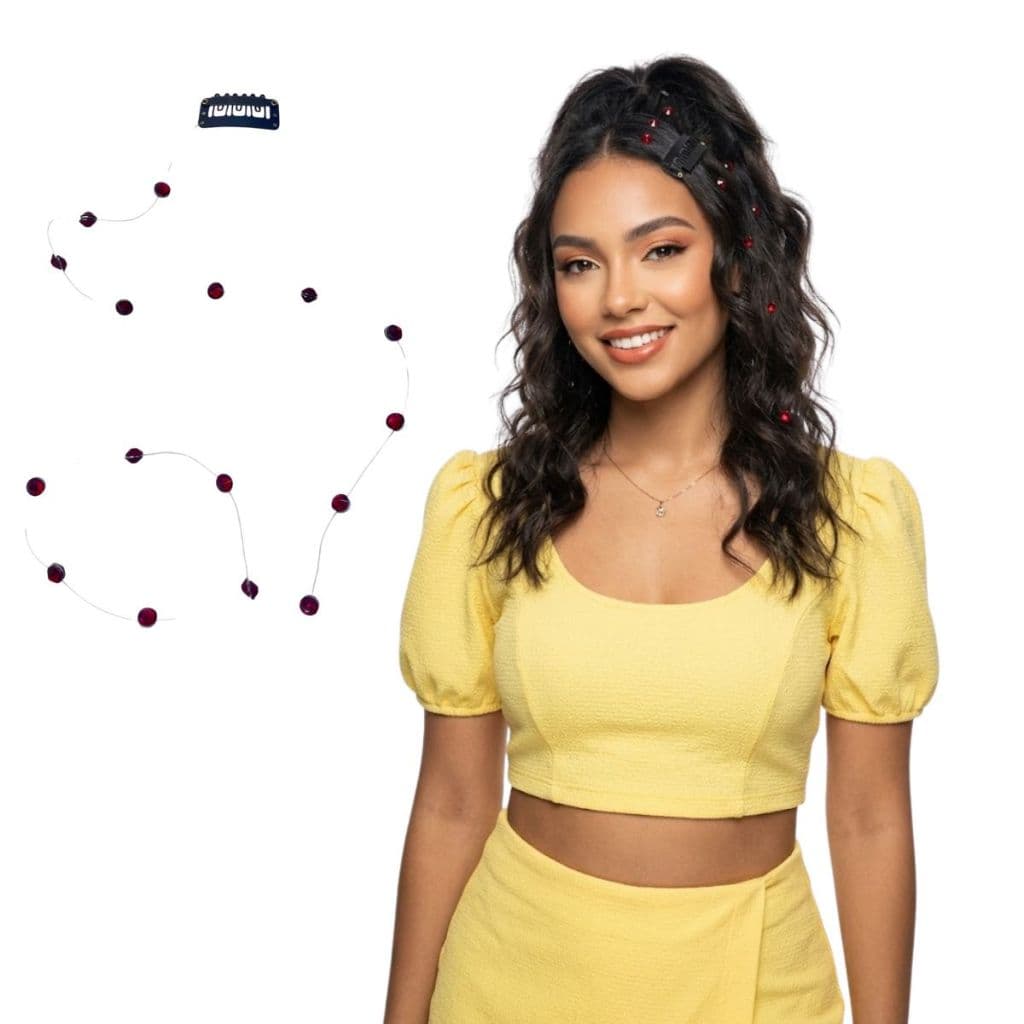 Strass P/cabelo Ponto De Luz Fio De Cristal Fácil Colocação