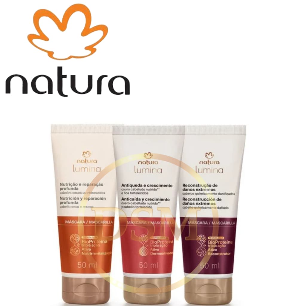 Kit Natura Máscaras Portáteis Cabelos Lumina