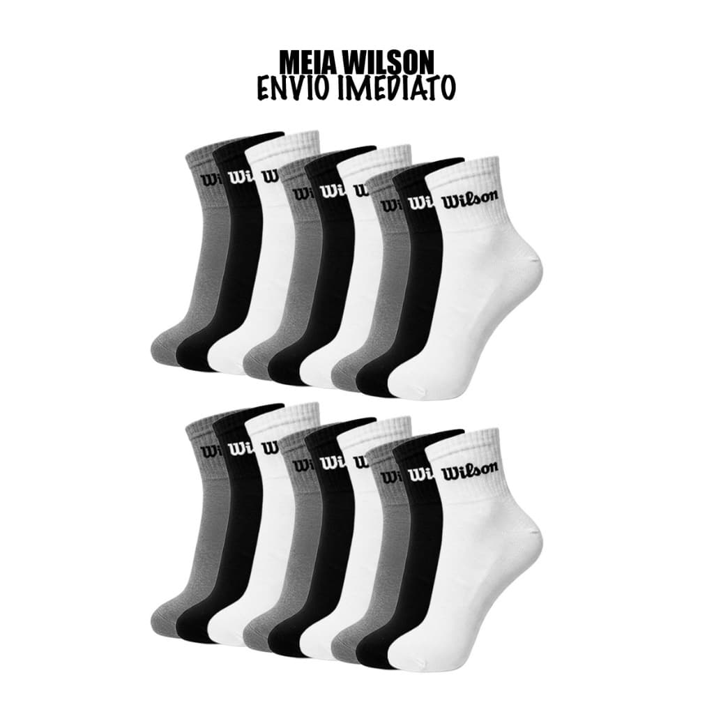 Kit 9 ou 18 Meias Cano Curto Wilson Caneladas Originais
