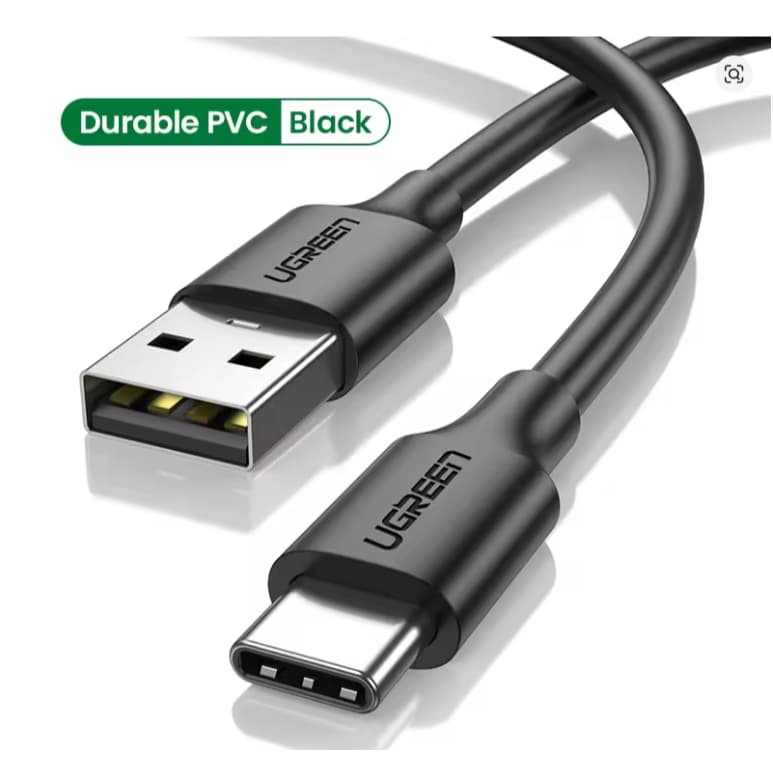 Cabo Ugreen USB - Micro-USB 3A Carregamento Rápido Nylon Trançado Samsung iPhone Android