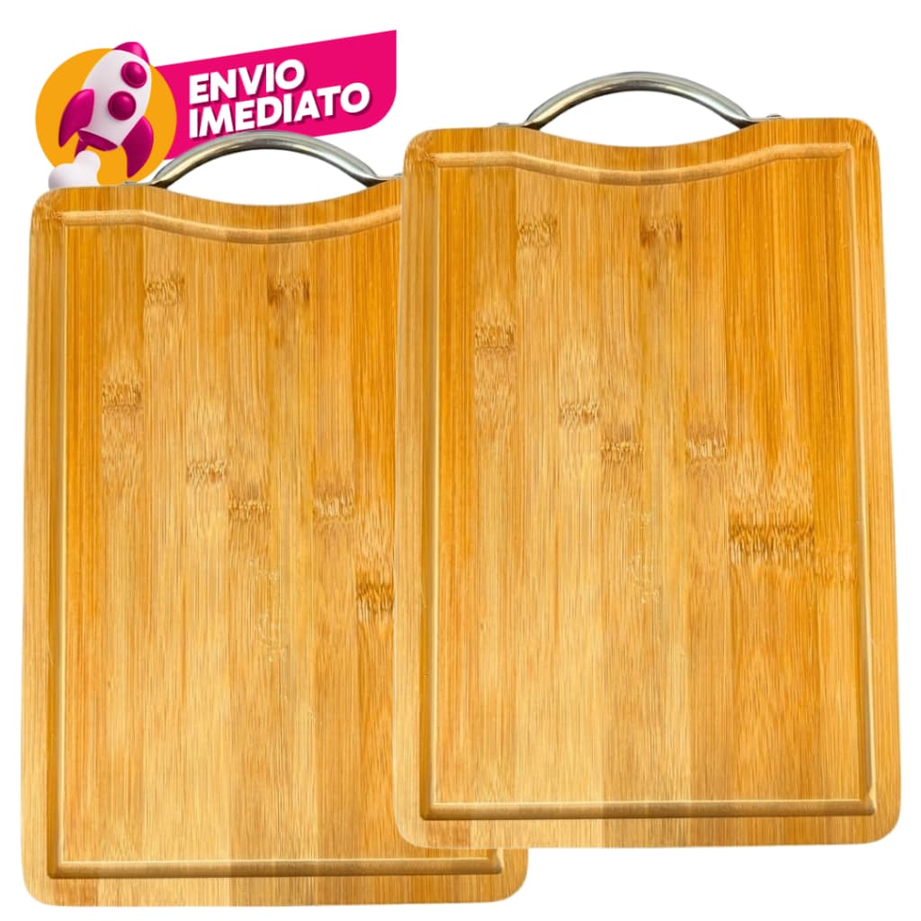 Tábua De Corte Carne Madeira Bambu Retangular Com Alça 33cm Churrasco Frios Legumes