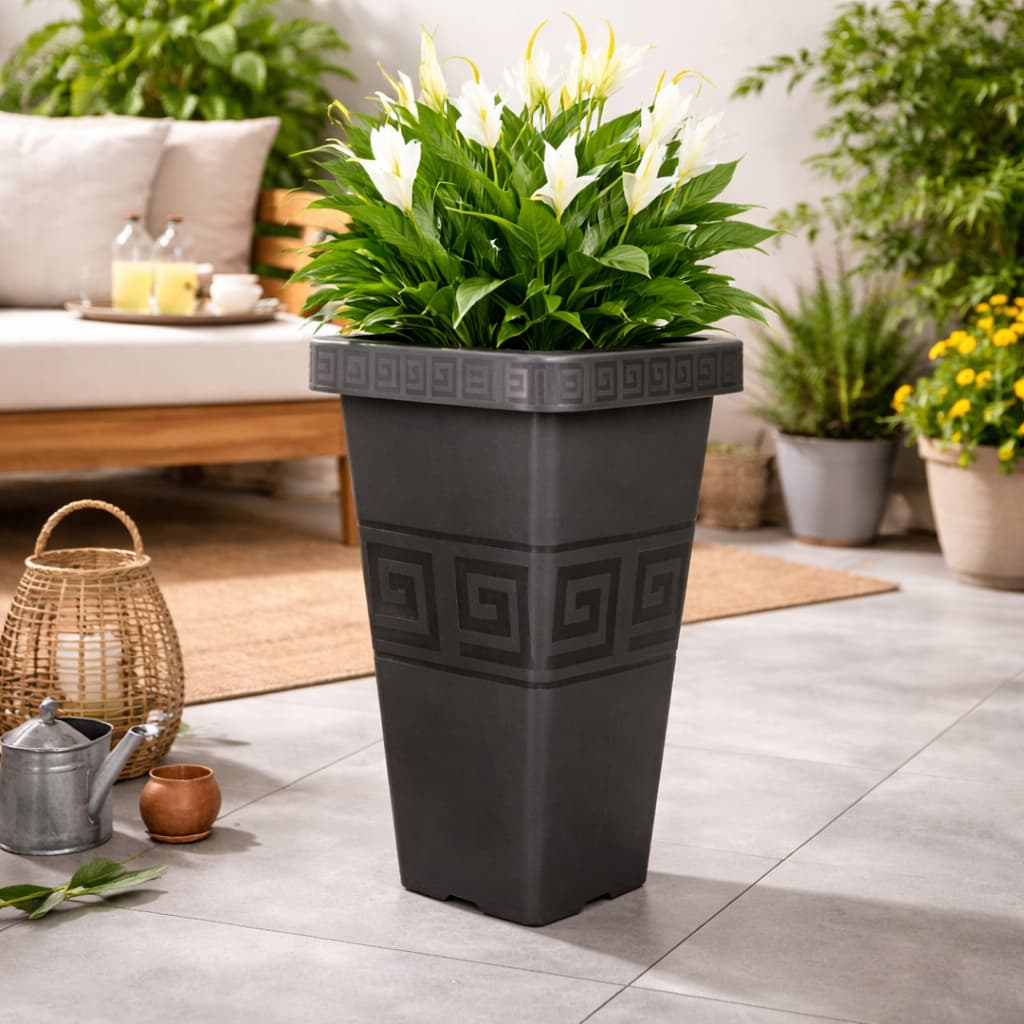 VASO QUADRADO TIPO COLUNA 29,5 LITROS JARDIM PLANTAS DECORAÇÃO