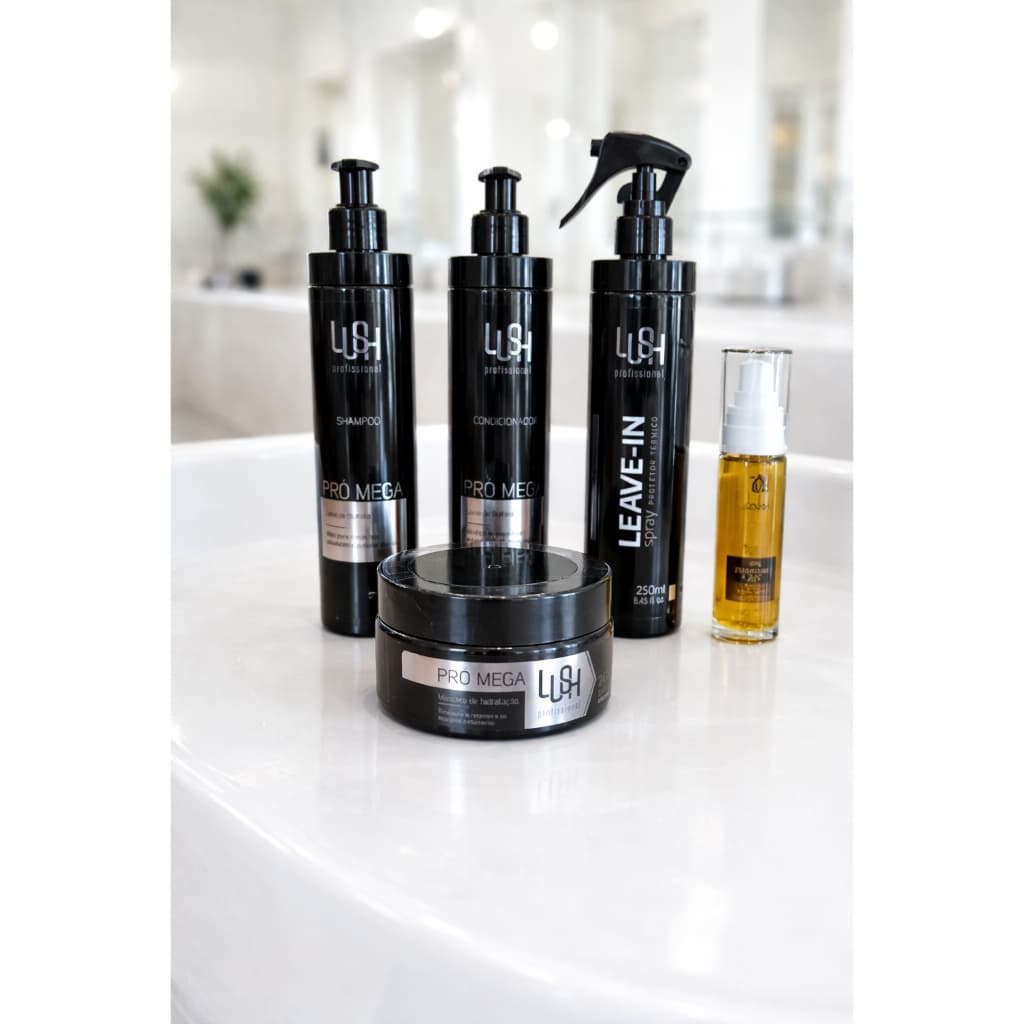 Kit Prótese Capilar Shampoo Condicionador Leave-in Mascara e Argan