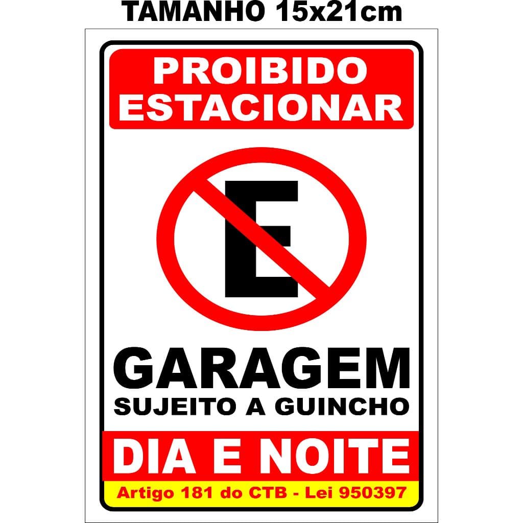 Adesivo Proibido Estacionar