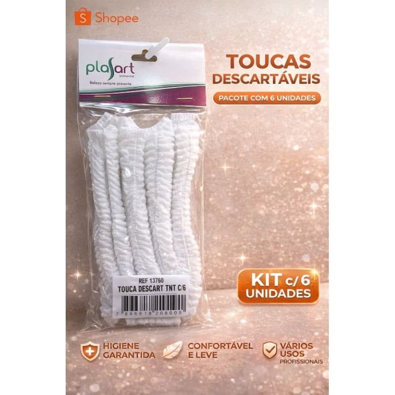 TOUCA DESCARTÁVEL TNT – PACOTE COM 6 UNIDADES