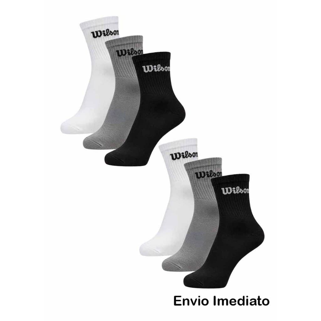 Kit 6 pares de meia Wilson cano longo canelada