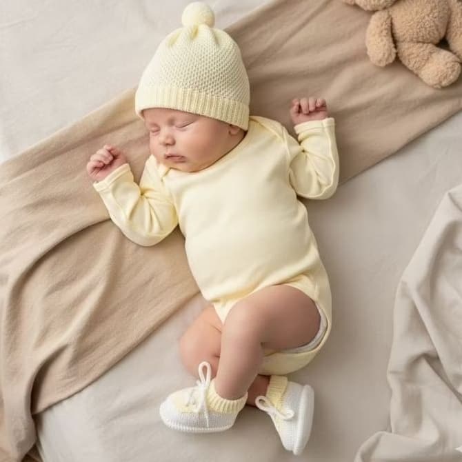 Body, touca e sapatinho de Bebê, menina e menino
