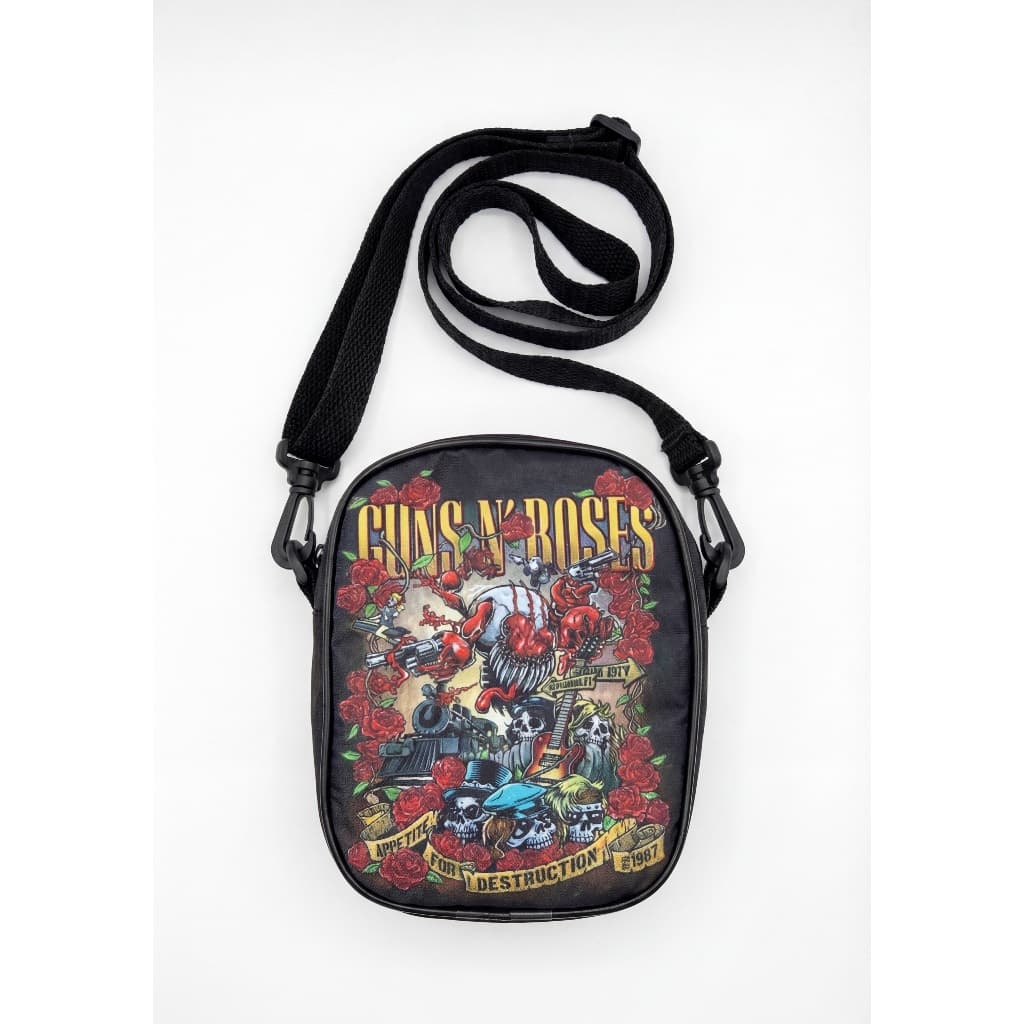 Bolsa Shoulder Bag Guns N Roses Transversal Bolsa de Ombro Rock Unissex Tiracolo Streetwear