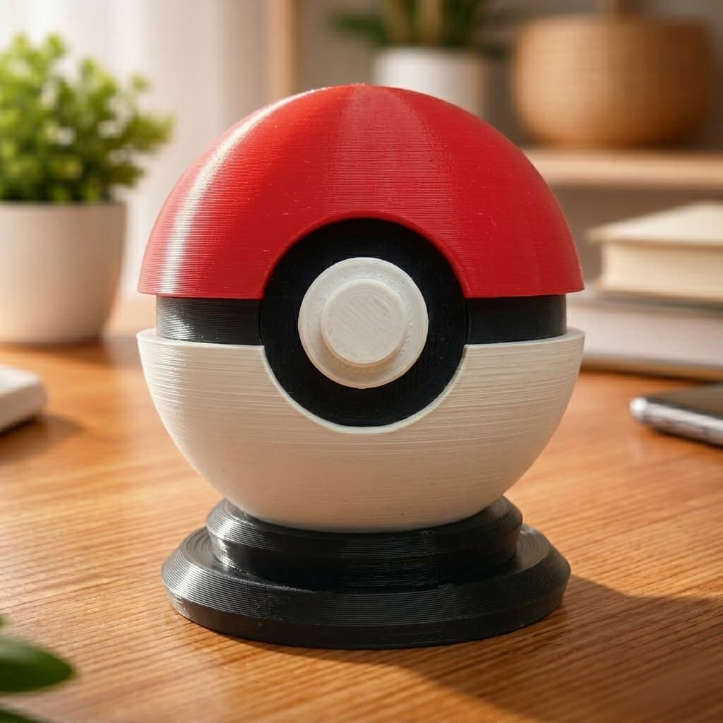Porta Pilhas AA Pokémon Pokébola - Capacidade para 6 Pilhas + Base