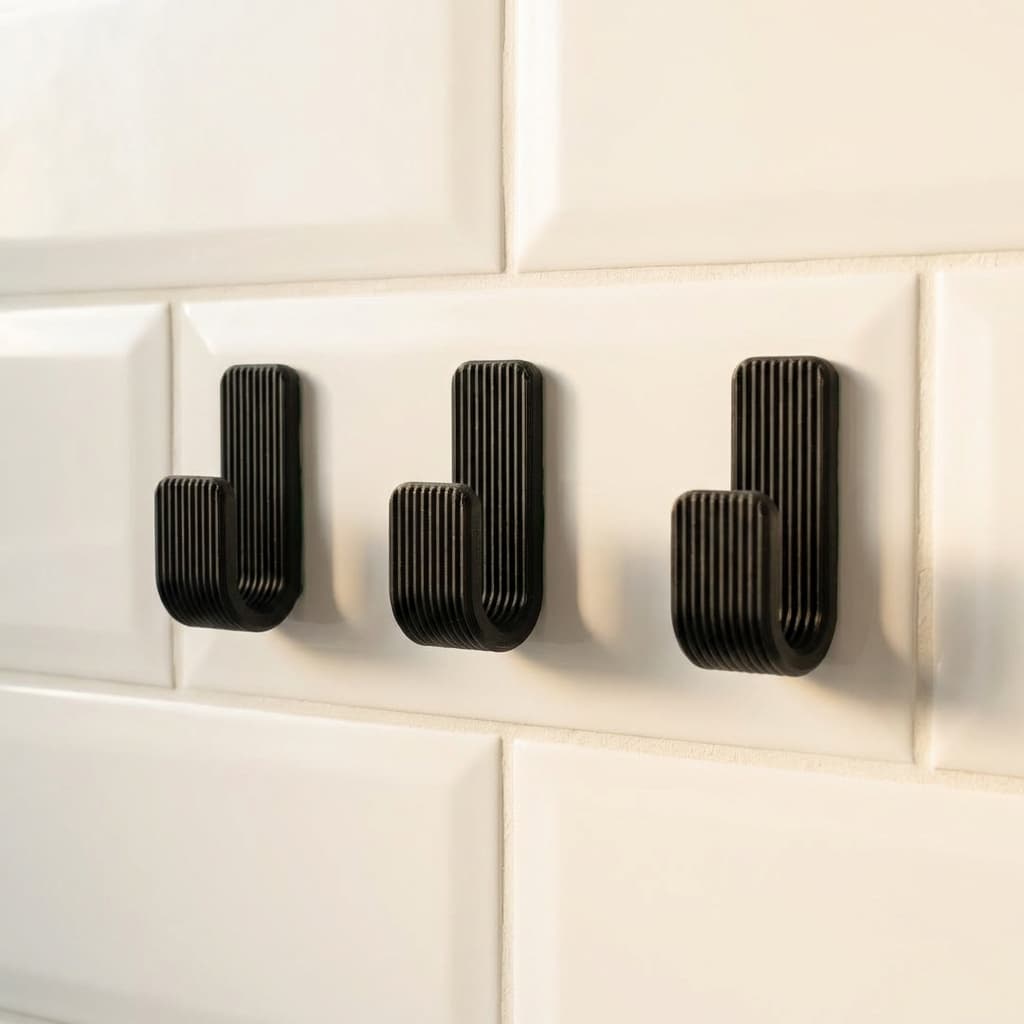 3x Gancho Adesivo Parede Fita 3M Suporte Multiuso Cozinha Banheiro