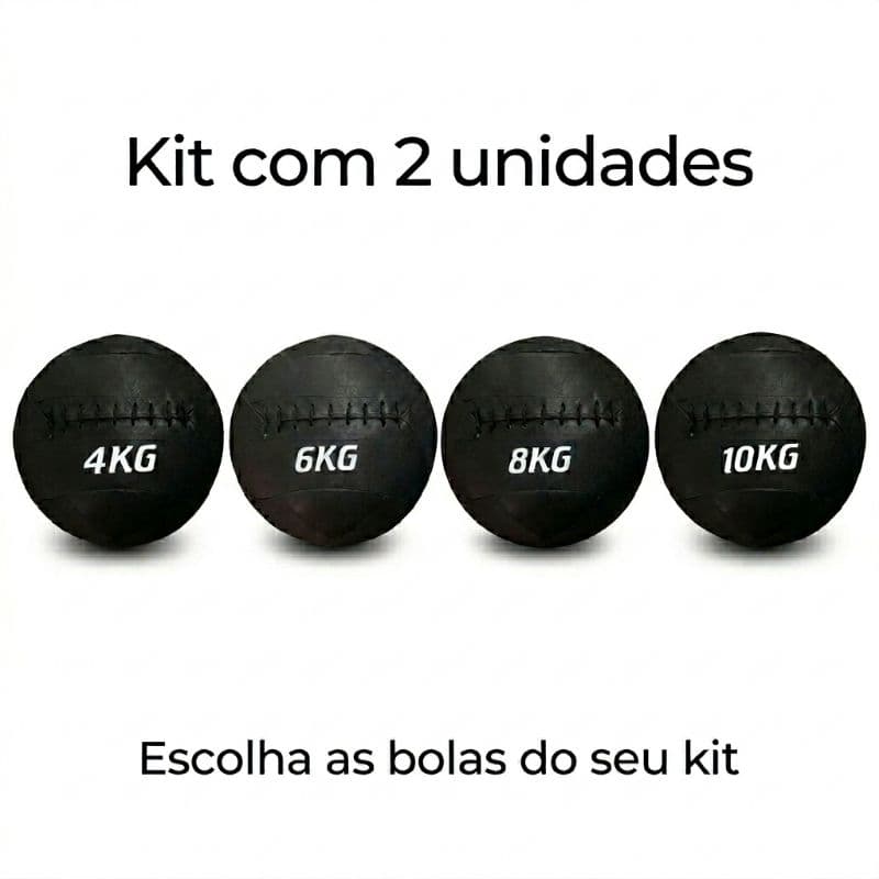 Kit Wall Ball Bola de Peso 2 unidades de 4kg/ 6kg/ 8kg/ 10kg
