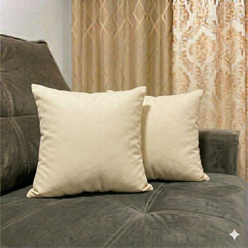 Kit 2 Capas de Almofada 40x40 Suede Liso | Capa Decorativa Sofá Sala | Zíper Invisível