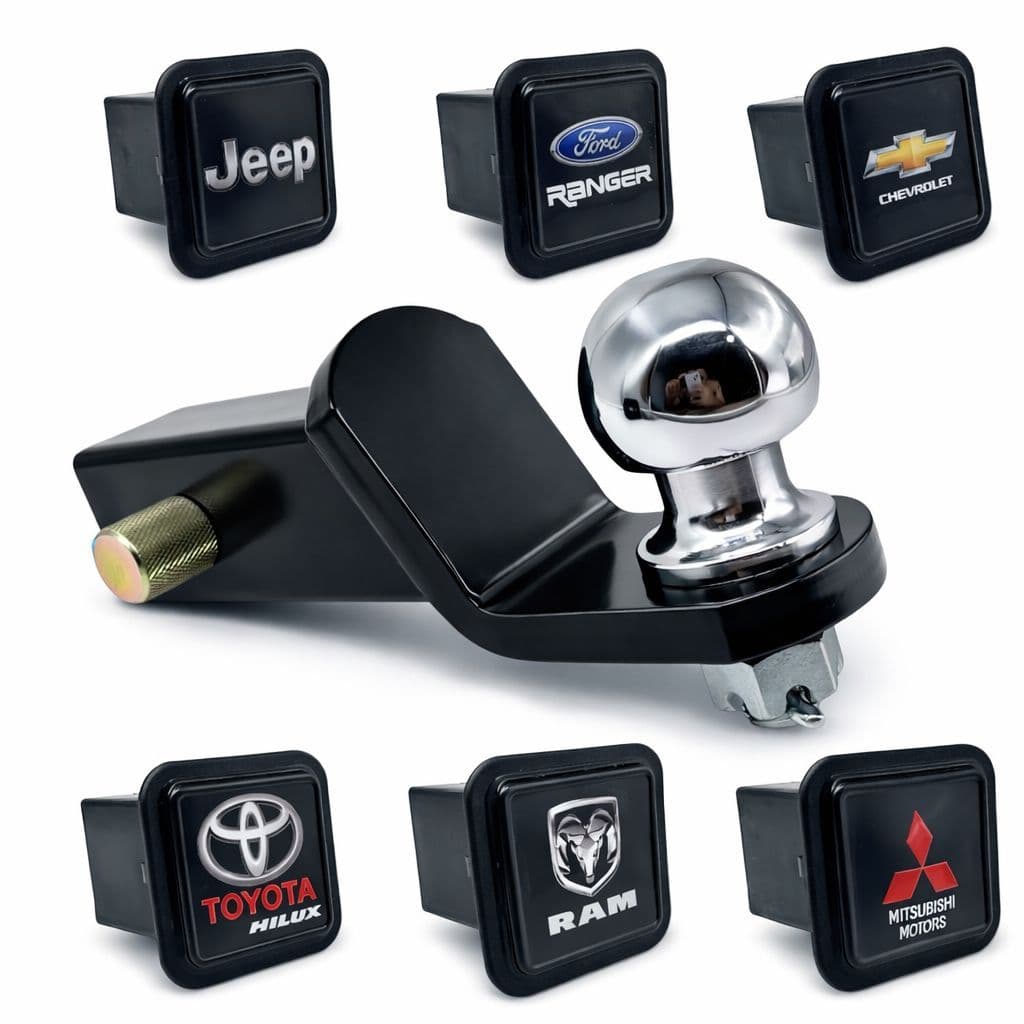 Ponteira Engate Removivel Completa 5x5cm Reboque Universal + 01 Um Tampão Personalizado