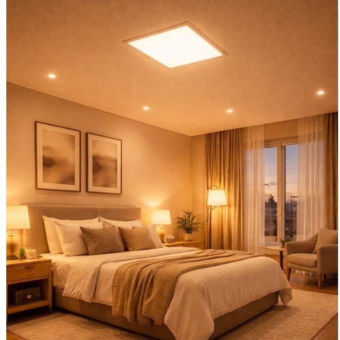 Painel Plafon Led de Embutir 24w Quadrado Branco Quente