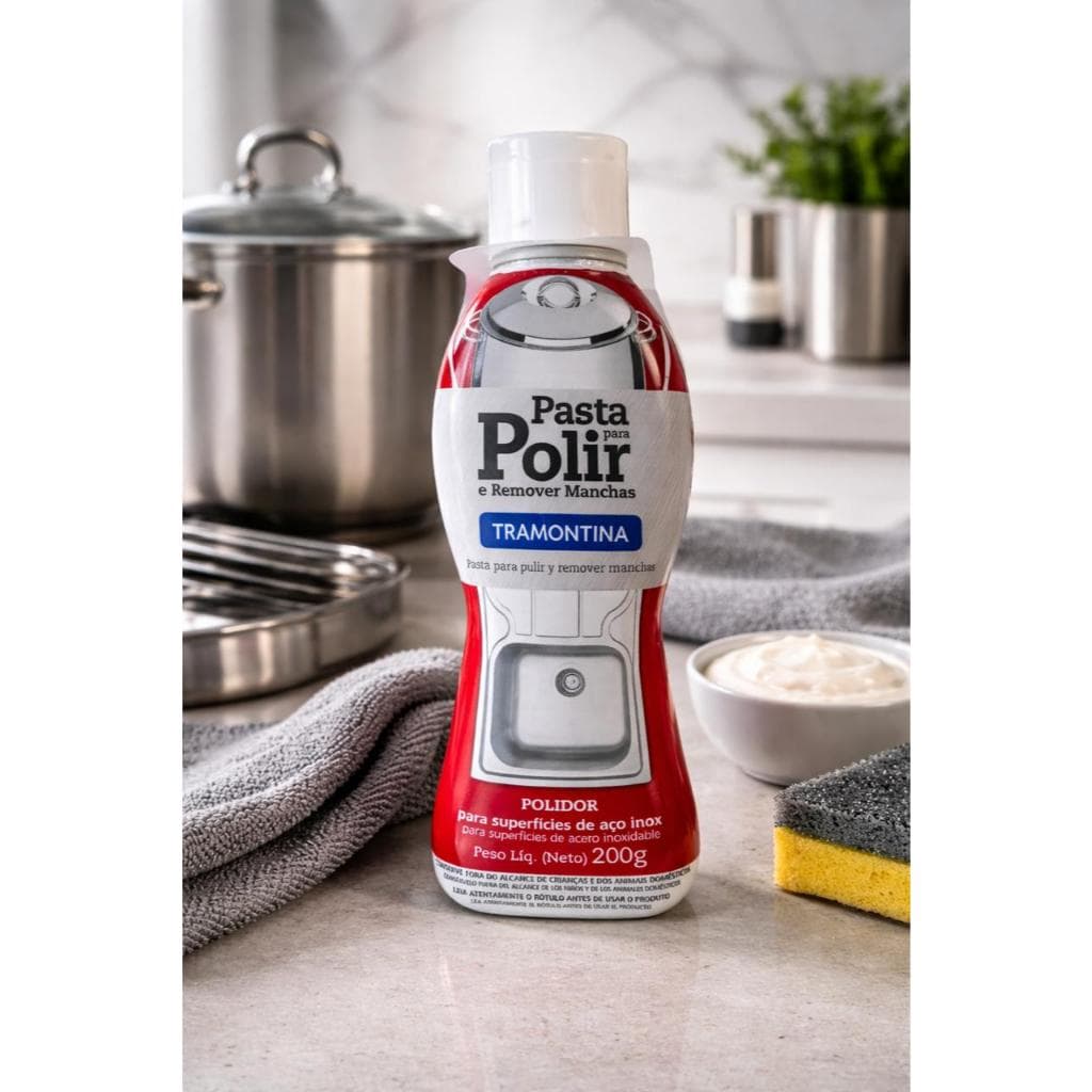 Pasta para Polir e Remover Manchas em Aço Inox Tramontina 200 g