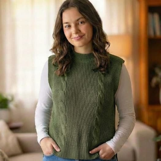 Max Colete Tricot Feminino Fang Mullet Fenda Lateral Elegante Moda Inverno/UpTopDecor