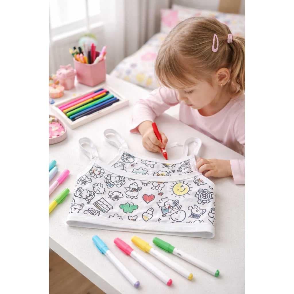 Kit 1/3/5 Top Infantil Sutiã de Criança Mini Blusa Menina Moça Soutien de colorir Mocinha Escolar