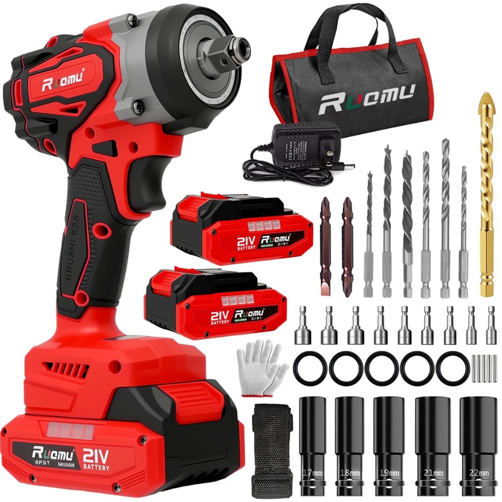 Chave De Impacto a Bateria Eletrica 620NM Parafusadeira Furadeira Brushless 21V