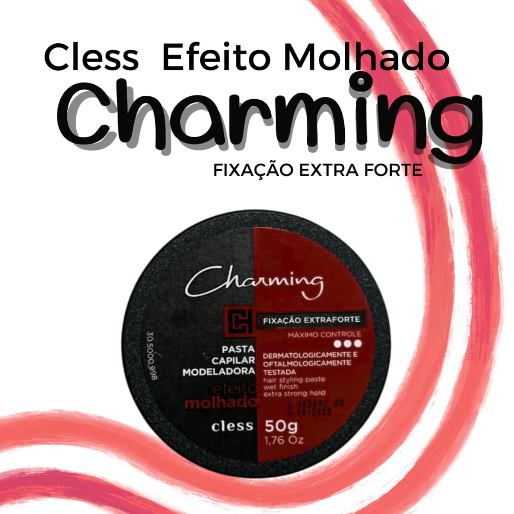 Cera Modeladora Masculina Fixação Extra Forte Efeito Molhado Charming Men | Cless