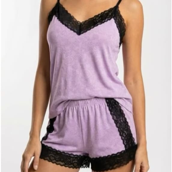 Baby Doll Feminino com Detalhes em Renda Floral | Pijama Short Doll de Domir