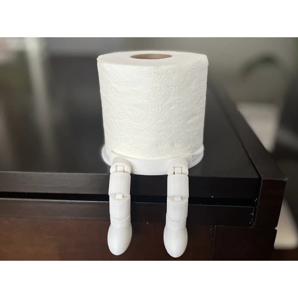 Suporte para papel higienico com perninhas articuladas decorativo banheiro