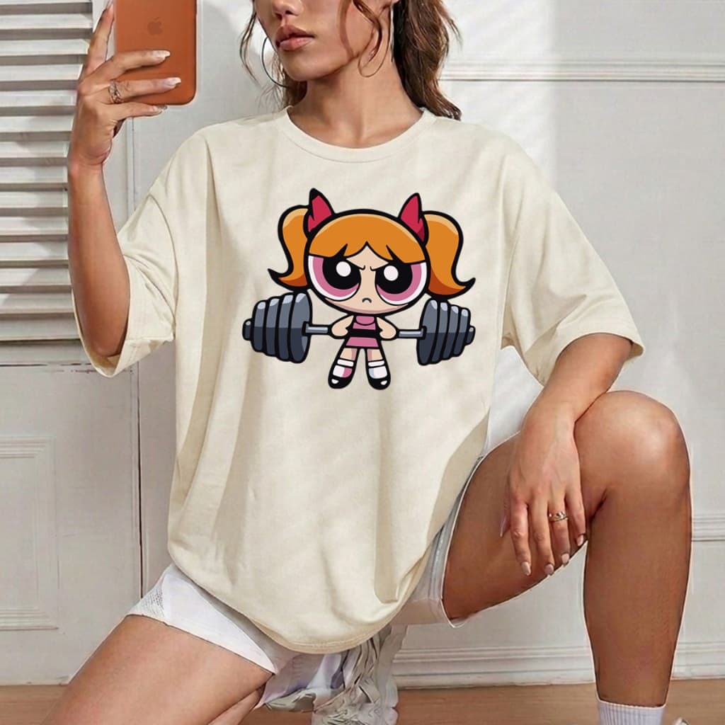 T-shirt Feminina Florzinha Peso Academia Camiseta Tendência Camisa Estampada Blusa Básica Crt Unissex