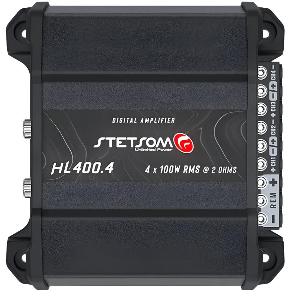 Módulo Amplificador Stetsom HL400.4 400W RMS 4 Canais 2 Ohms Potente Som Automotivo