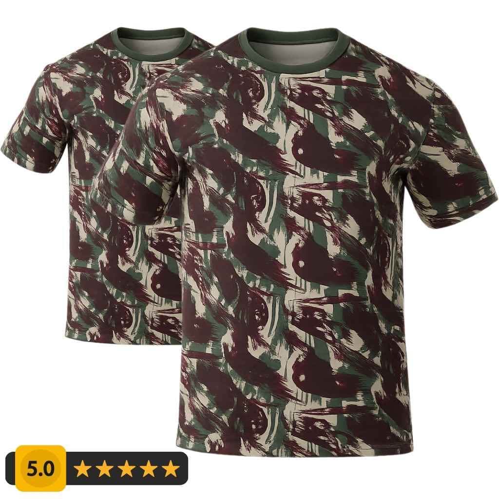 kit 2 Camisa  Masculina Termica Camuflada  Manga Curta – Camiseta Militar , Trilhas e Esporte Outdoor
