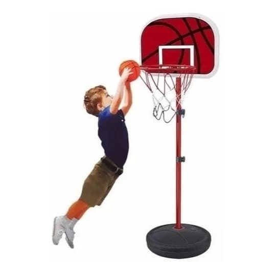 Cesta de Basquete Infantil Regulável Com Bola Bomba Pedestal Portátil Ajustável 117 a 220cm