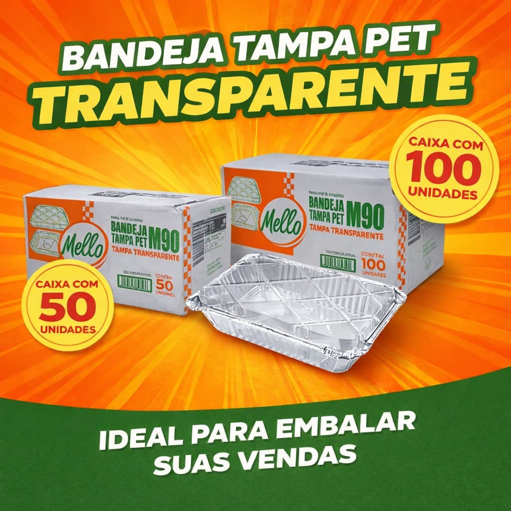 Marmita Marmitex Alumínio 220ml com Tampa Pet Transparente  -  Lembrancinha, Empada, Browne, Doces
