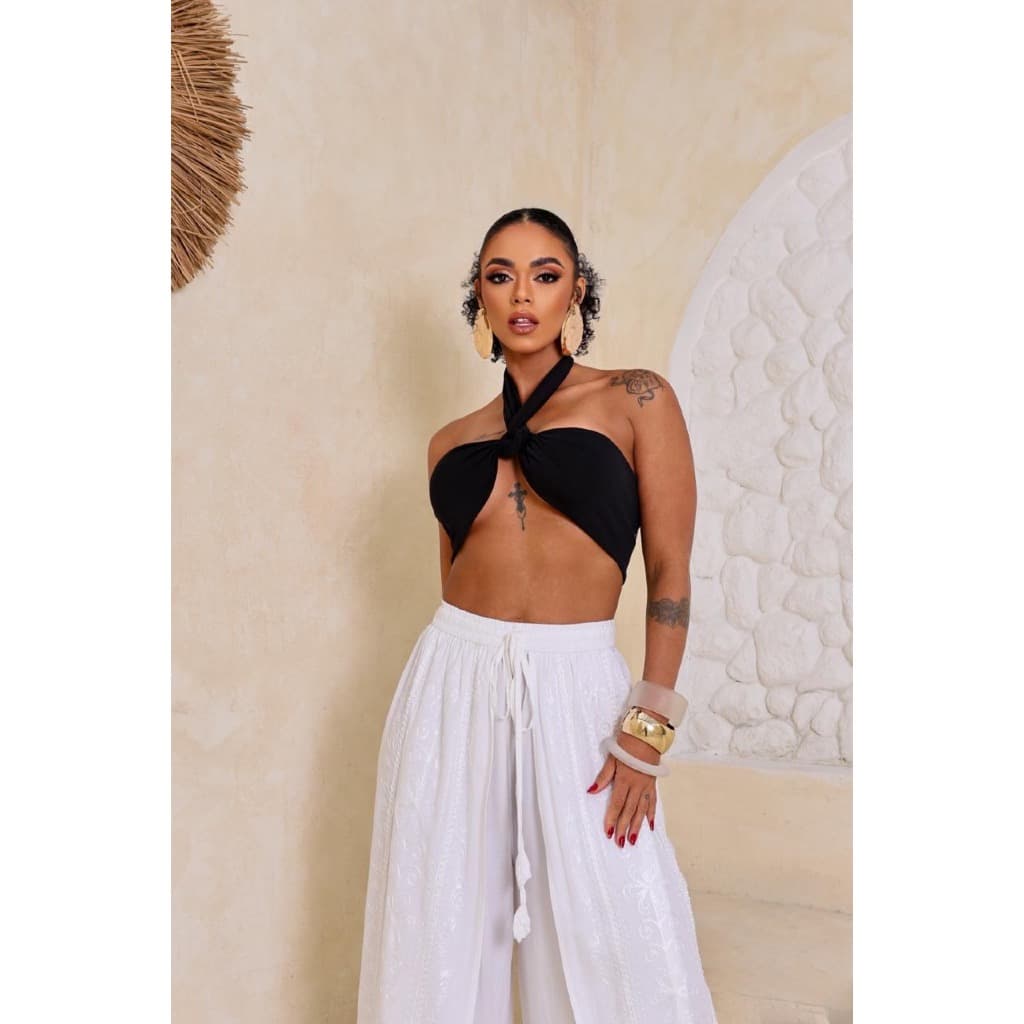 Calça Indiana Punjabi Batik Feminina com Abertura Lateral – Soltinha, Confortável, Estilo Boho Verão
