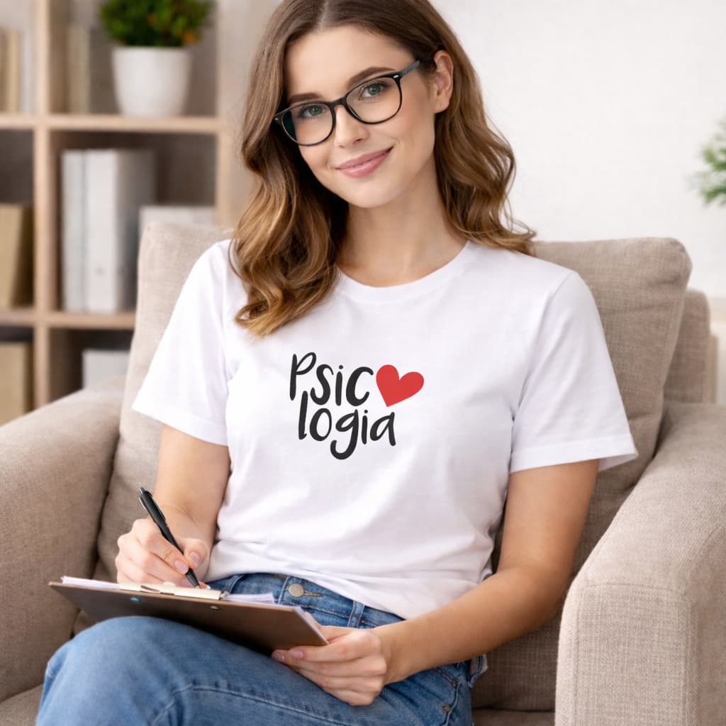 Camiseta Psicologia Feminina Estilosa Psicóloga Profissão Psicologia Presente Psicóloga Blusa Casual