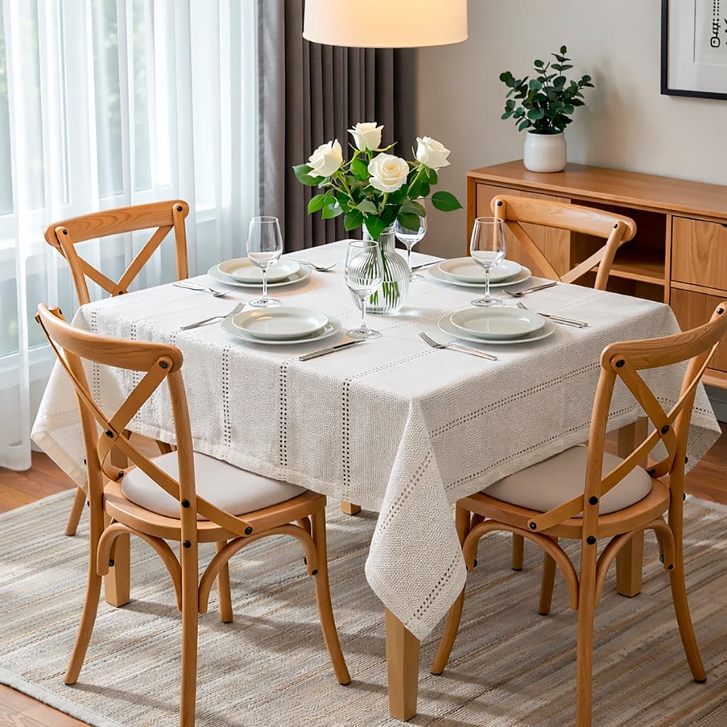 Toalha De Mesa Quadrada 4 Lugares 1,50x1,50m Entrelaços