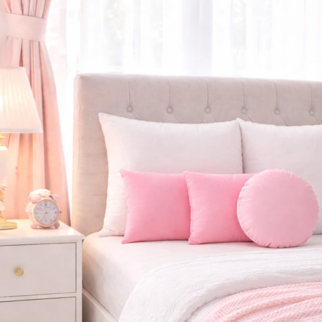 Kit 3 Almofada Infantil Cheia Enfeite Mini Cama Montessoriana Solteiro Presente Menina Criança