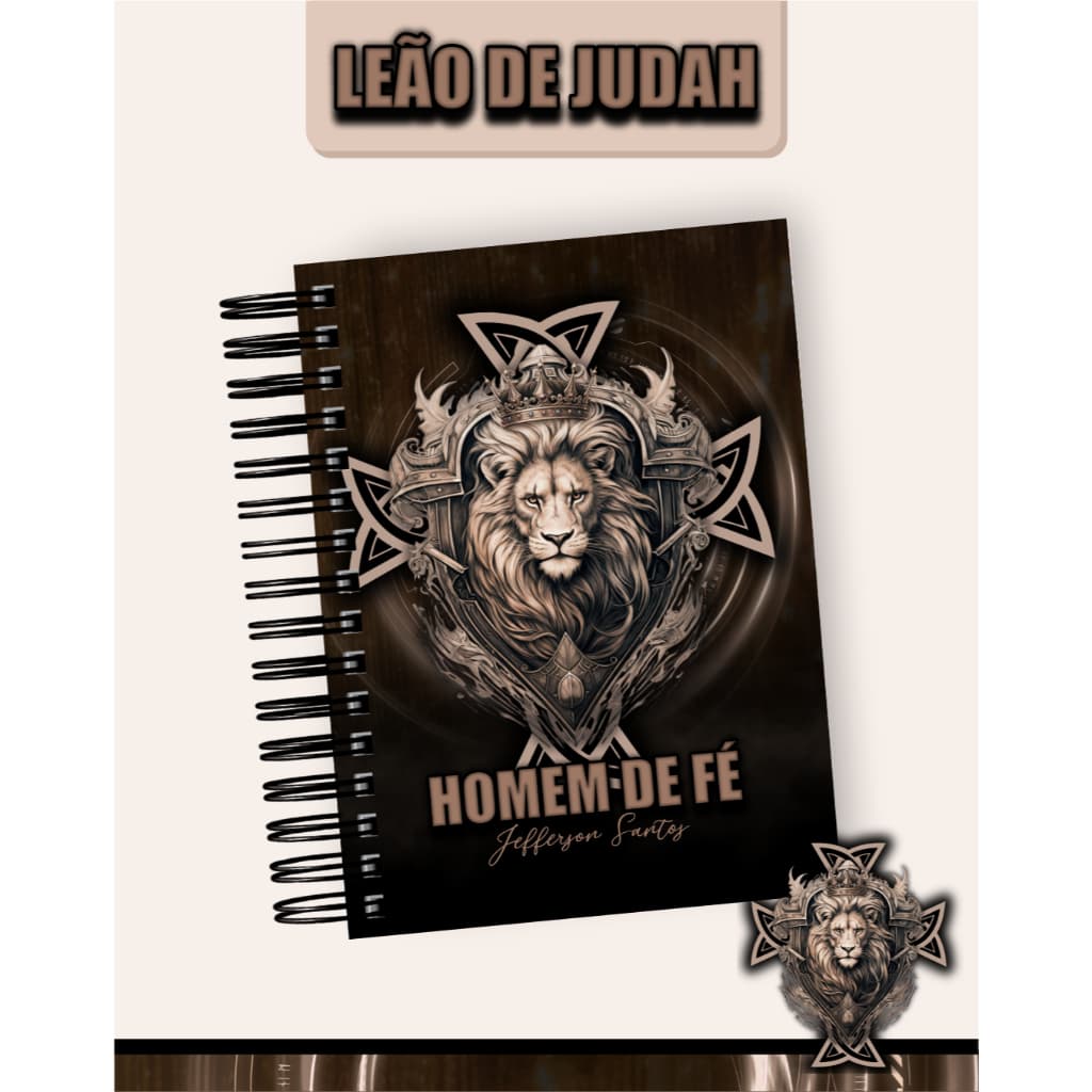 COLEÇÃO LEÃO DE JUDAH PERSONALIZADO – AGENDA + PLANNER + CANECA + BLOCO |PRESENTE CRIATIVO E CRISTÃO