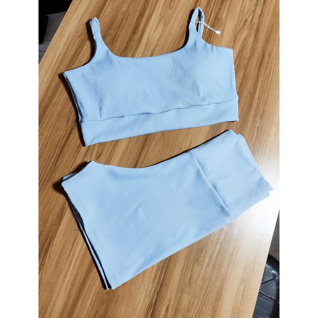 Conjunto Feminino Poliamida Premium CANELADO  Zero Transparência Academia